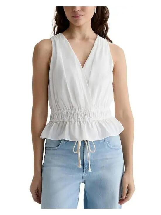 AG Adriano Goldschmied Tops - 198$ AG Adriano Goldschmied Carrie Cropped Blouse Top Sleeveless Size XS White